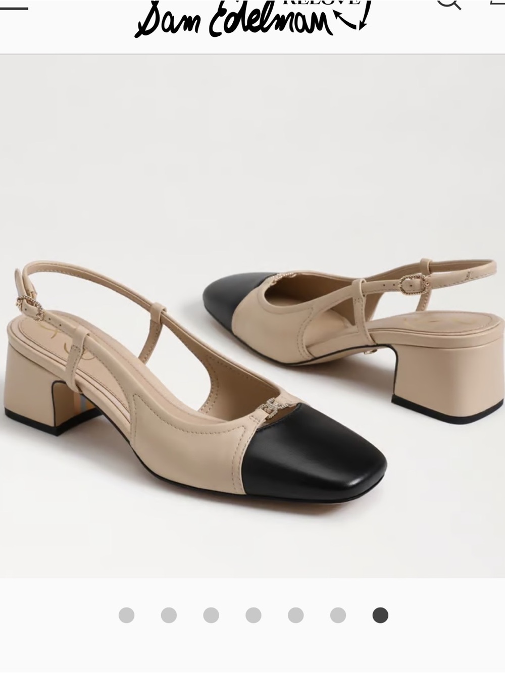 Sam Edelman Two-Tone Slingback Heel in Summer Sand and Black